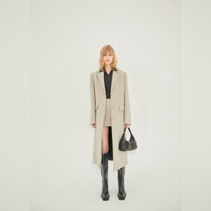 NWT MANGO Pinstripe Wool Coat